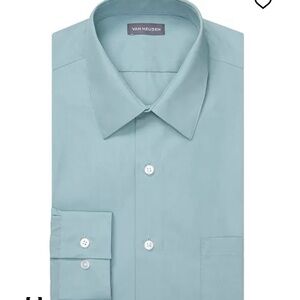 Van Heusen Men's Light Blue Dress Shirt Classic Fit Button Down • Size 17-34/35